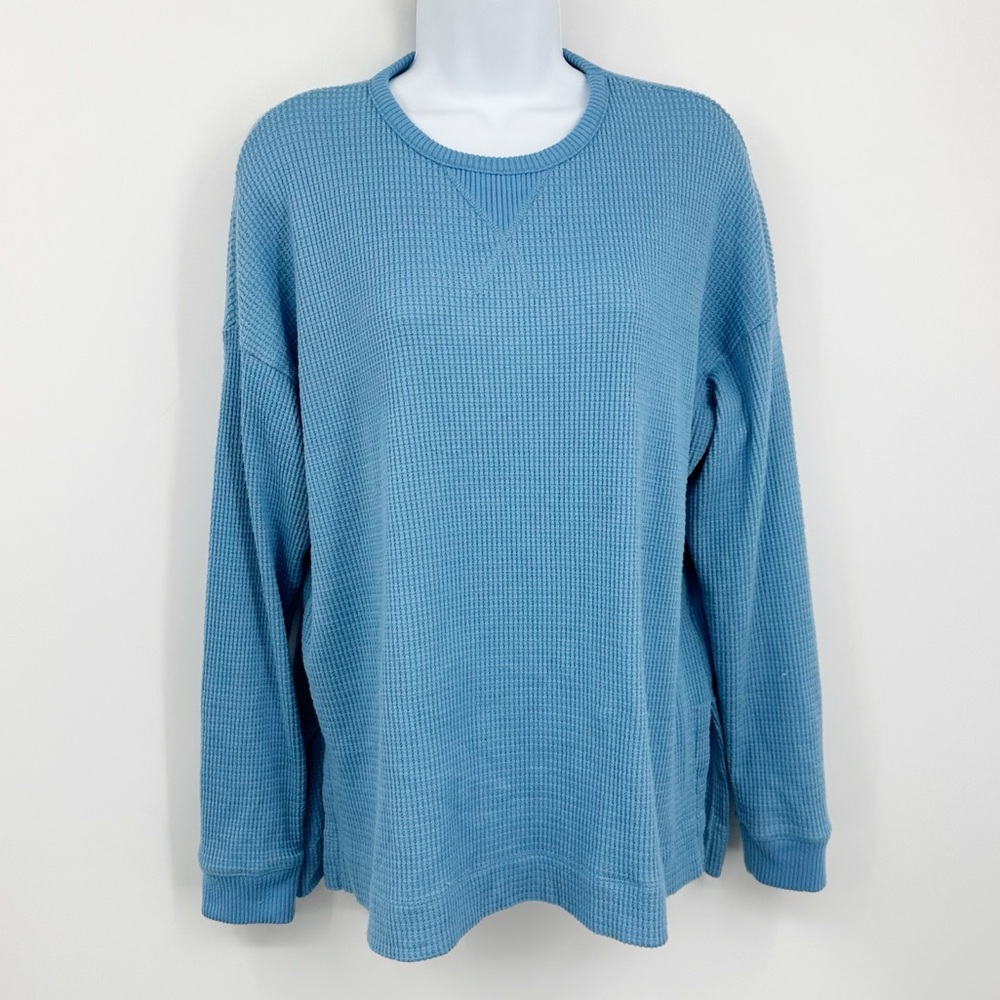 American Eagle Outfitters Blue Boho Thermal Long Sleeve Shirt Size Medium Fall